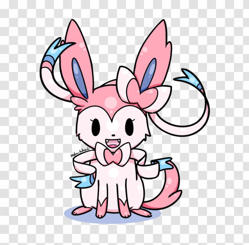 Domestic Rabbit Sylveon Eevee Clip Art Pokémon Black 2 And White - Silhouette - Lemon Cartoon Transparent PNG