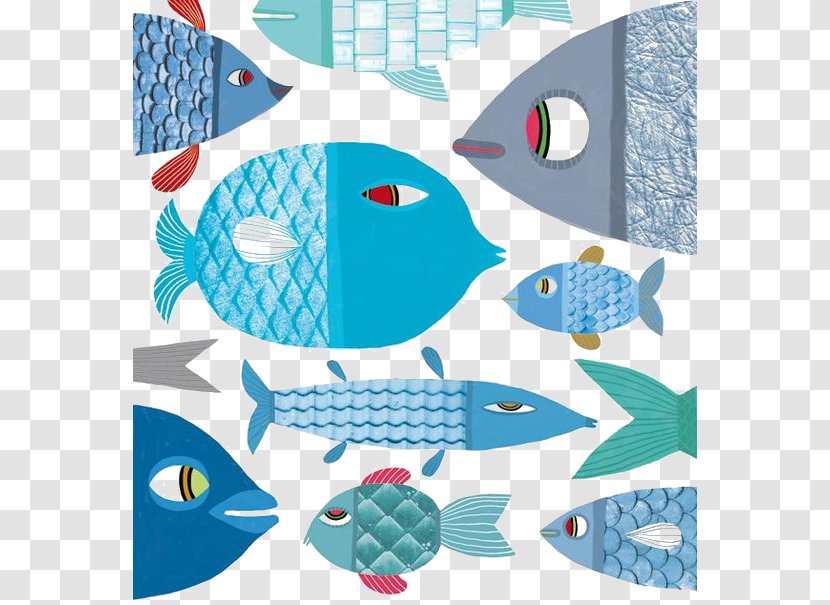Fish Illustration - Blue - Creative Transparent PNG