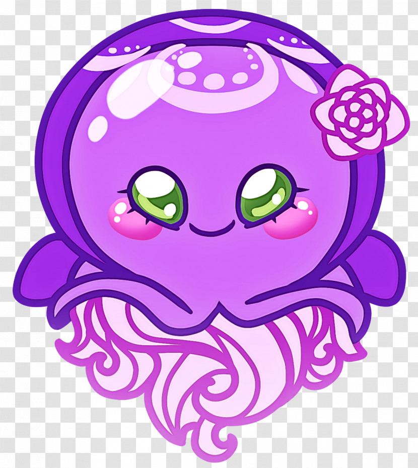 Violet Purple Octopus Cartoon Magenta Transparent PNG