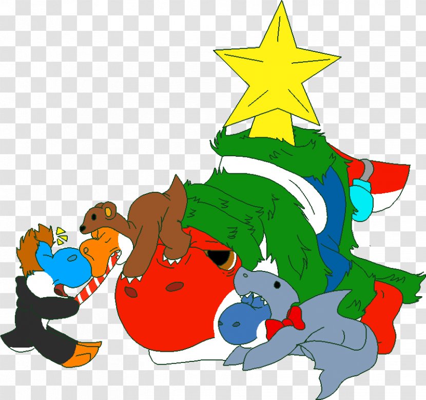 Vertebrate Clip Art Illustration Christmas Ornament Cartoon - Day - Santa Eating Transparent PNG