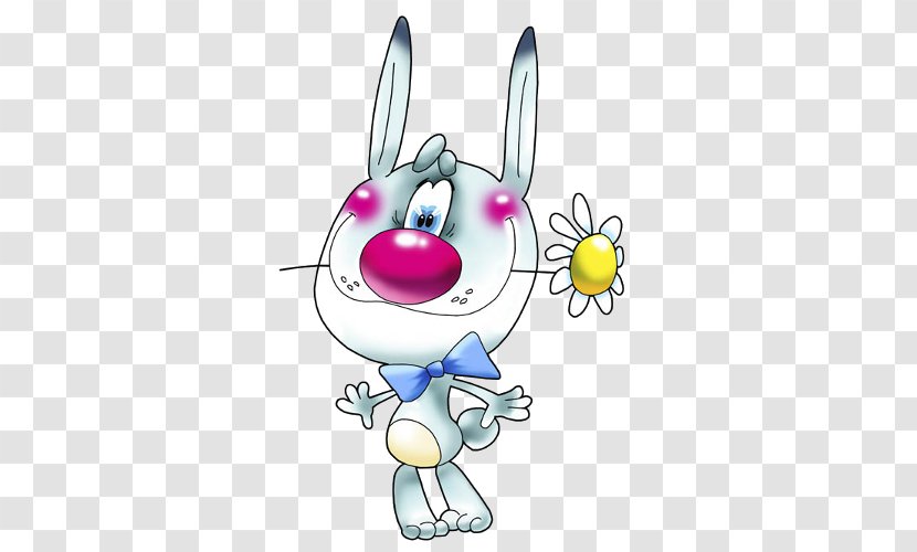 Rabbit Easter Bunny Leporids Clip Art - Frame - The Little Monkey Scatters Flowers Transparent PNG