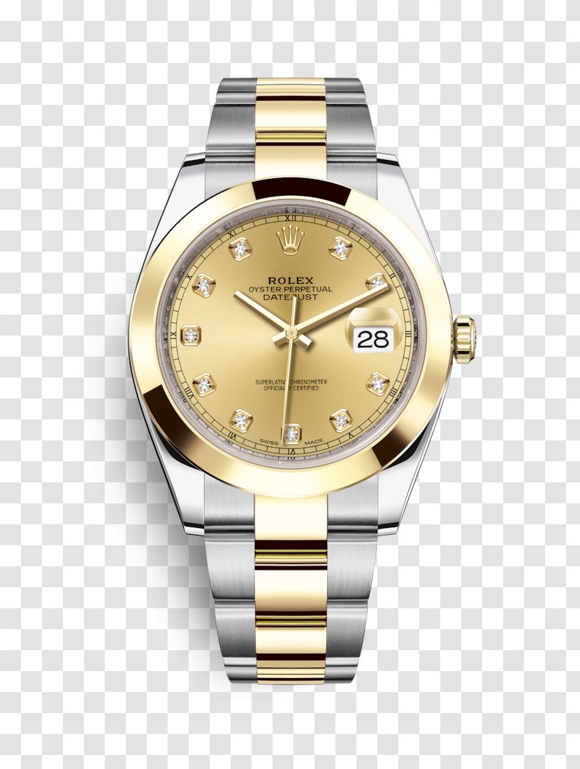 Rolex Datejust Watch Oyster Colored Gold - Watercolor Transparent PNG