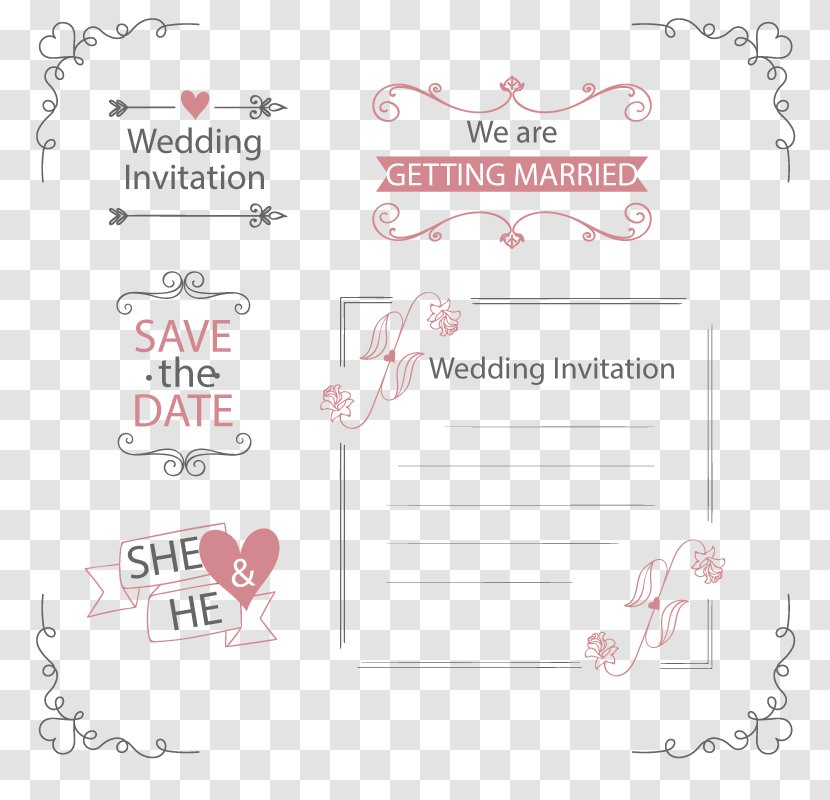 Wedding Invitation Marriage - Vector Transparent PNG
