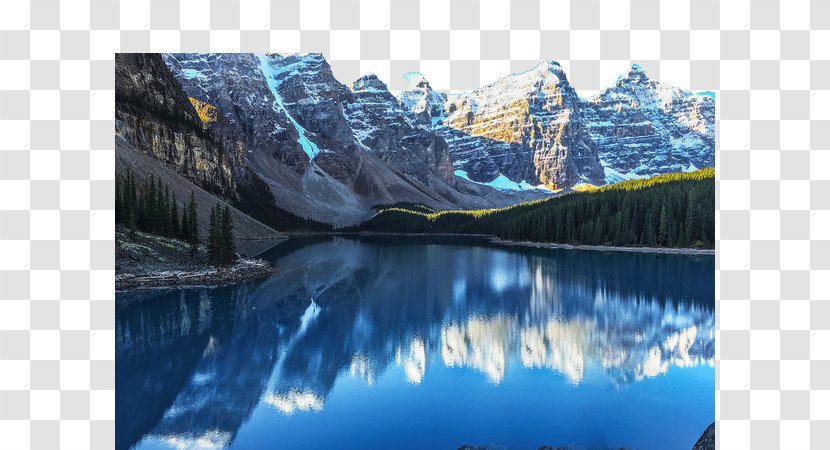 Lake Louise Banff Moraine - Rocky Mountains - Blue Snow Mountain Reflection Material Transparent PNG