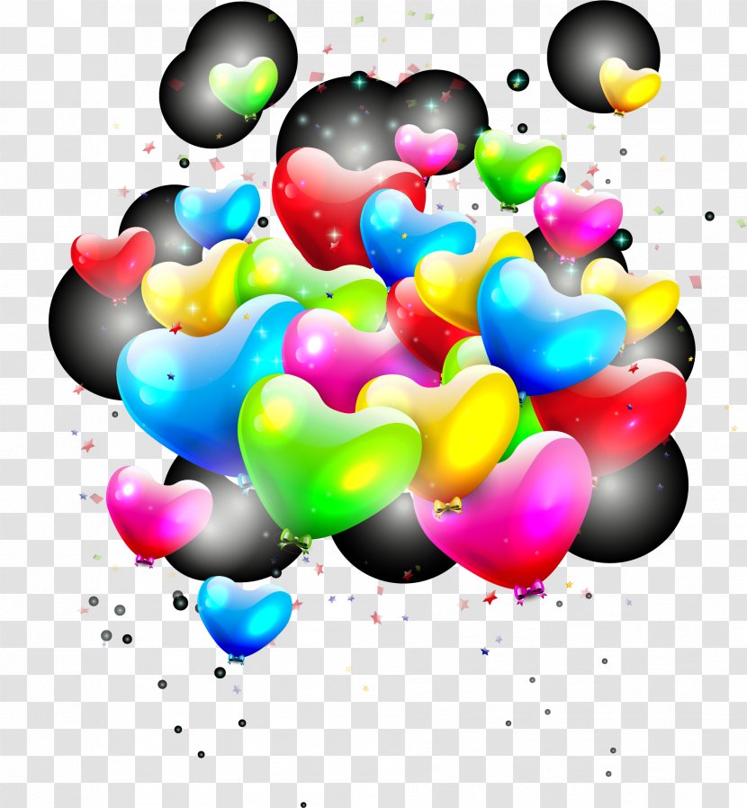 Balloon Heart Illustration - Royaltyfree - Floating Color Material Transparent PNG