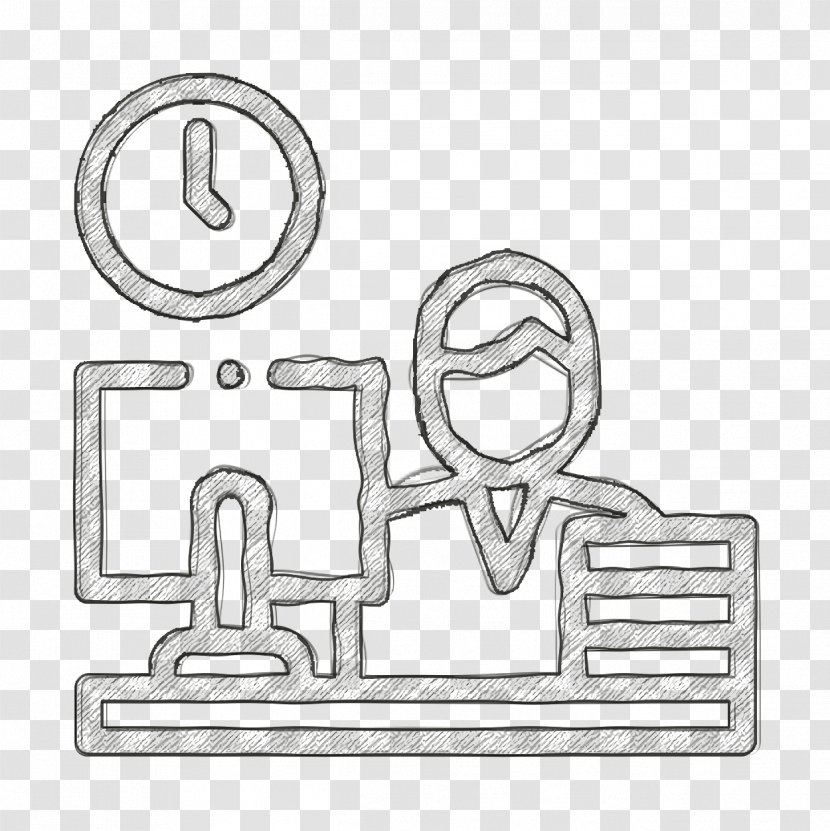 Office Icon Work - Line Art - Text Transparent PNG
