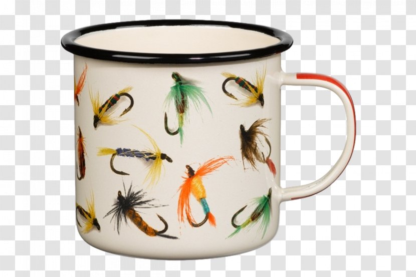 Mug Fly Fishing Coffee Cup Fish Hook Vitreous Enamel - Drinkware Transparent PNG