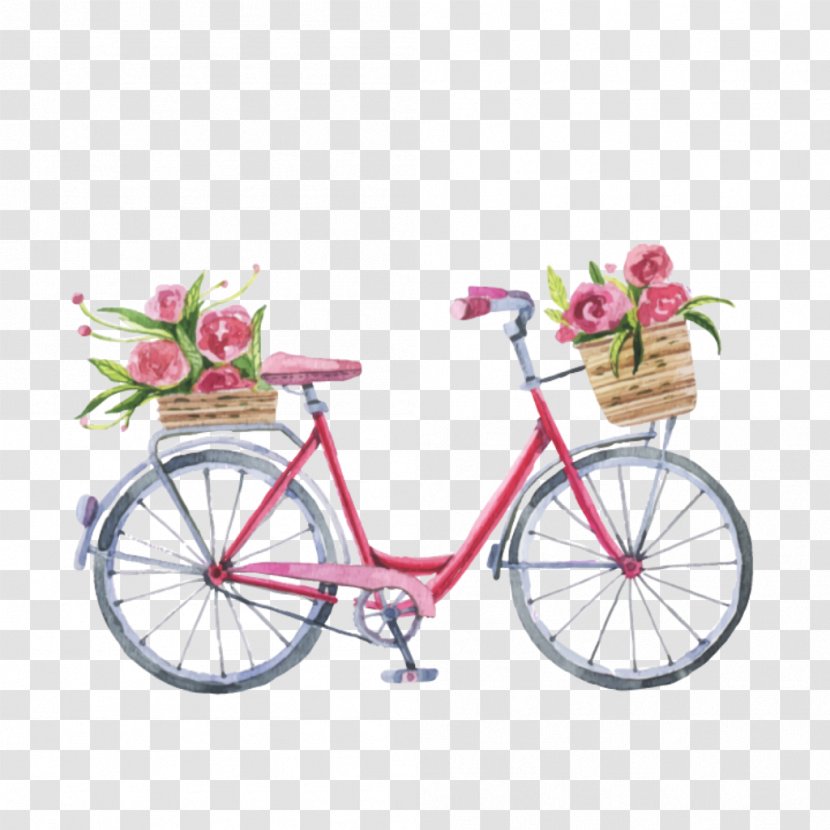 Bicycle Baskets Drawing City Illustration - Art Transparent PNG