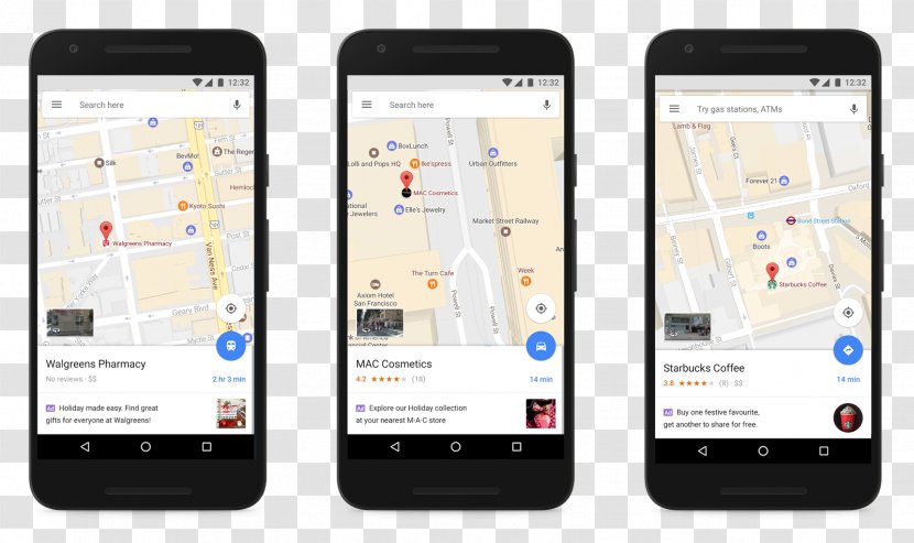 Smartphone Google Maps Feature Phone Advertising - Search Transparent PNG