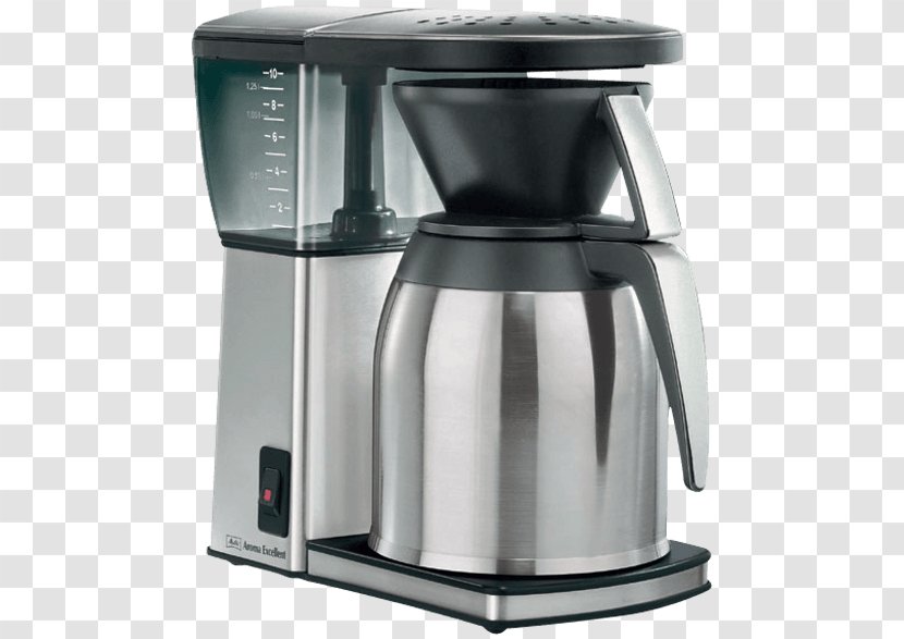 Coffeemaker Espresso Melitta Aroma Signature Deluxe Coffee Filter Machine, Black And Stainless Steel - Kettle Transparent PNG