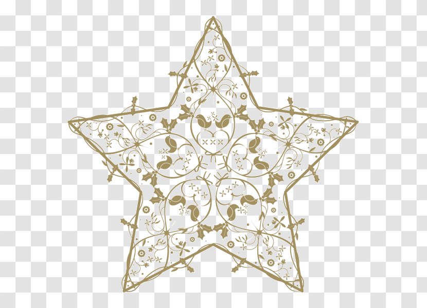Symmetry Christmas Ornament Line Pattern - Star Decoration Transparent PNG