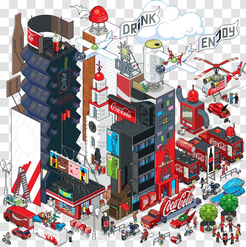 Coca-Cola EBoy Cocacolonization Pixel Art - Mixed Use - Atm Transparent PNG