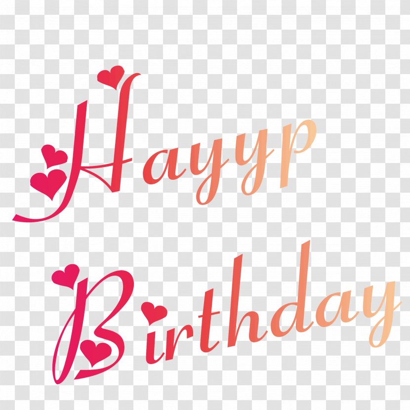 Red Happy Birthday Vector English Font - Silhouette - Flower Transparent PNG