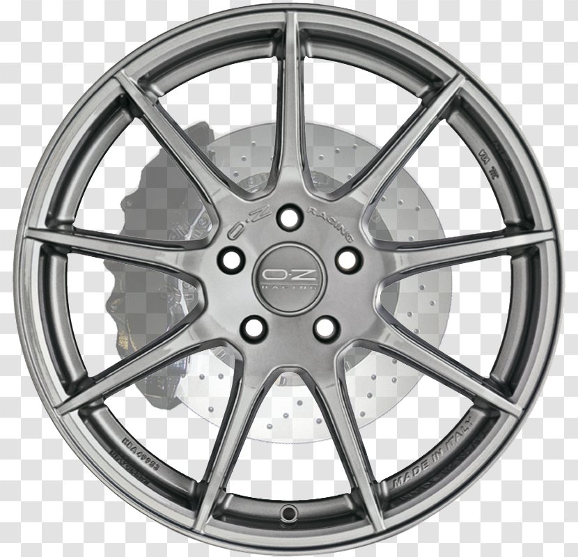 Alloy Wheel OZ Group Car Rim Spoke - Black And White Transparent PNG