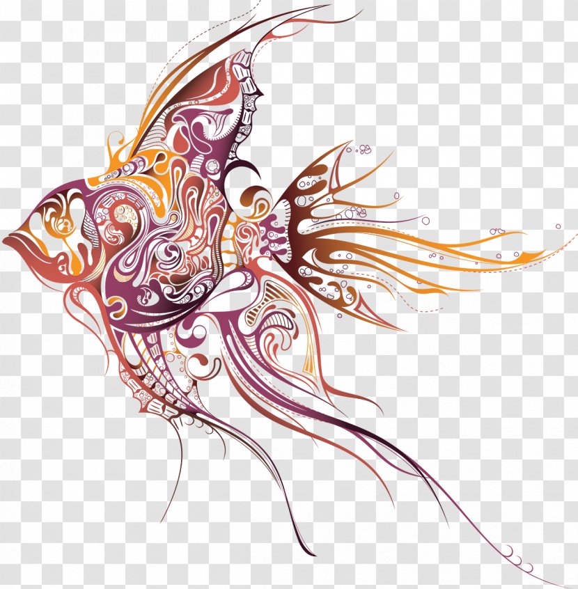 Tropical Fish Siamese Fighting Angelfish Drawing - Frame Transparent PNG