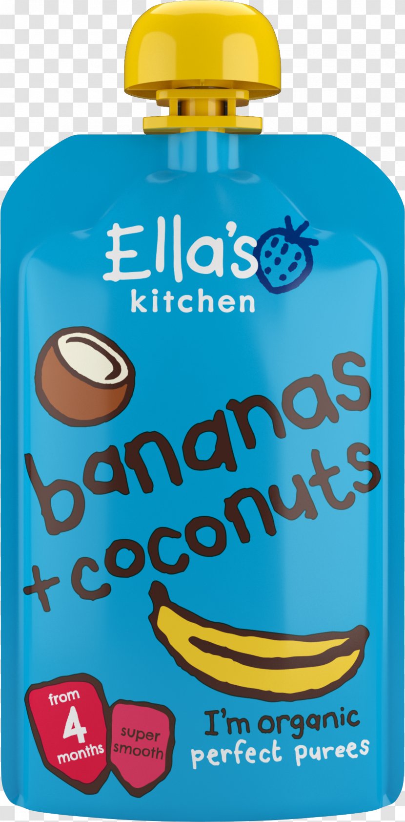 Ella's Kitchen Broccoli Pears + Peas Baby Food Coconut Banana - Liquid Transparent PNG