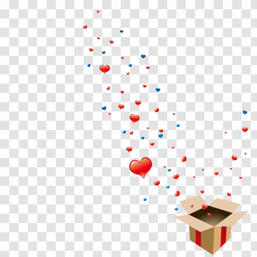 Heart Clip Art - Red - Floating In The Box Of Love Balloons Transparent PNG
