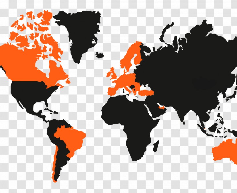 World Map Geography Illustration - Silhouette Transparent PNG