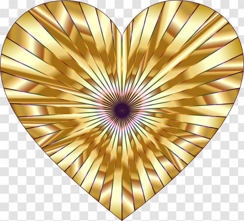 Heart Clip Art - Flower - Gold Transparent PNG