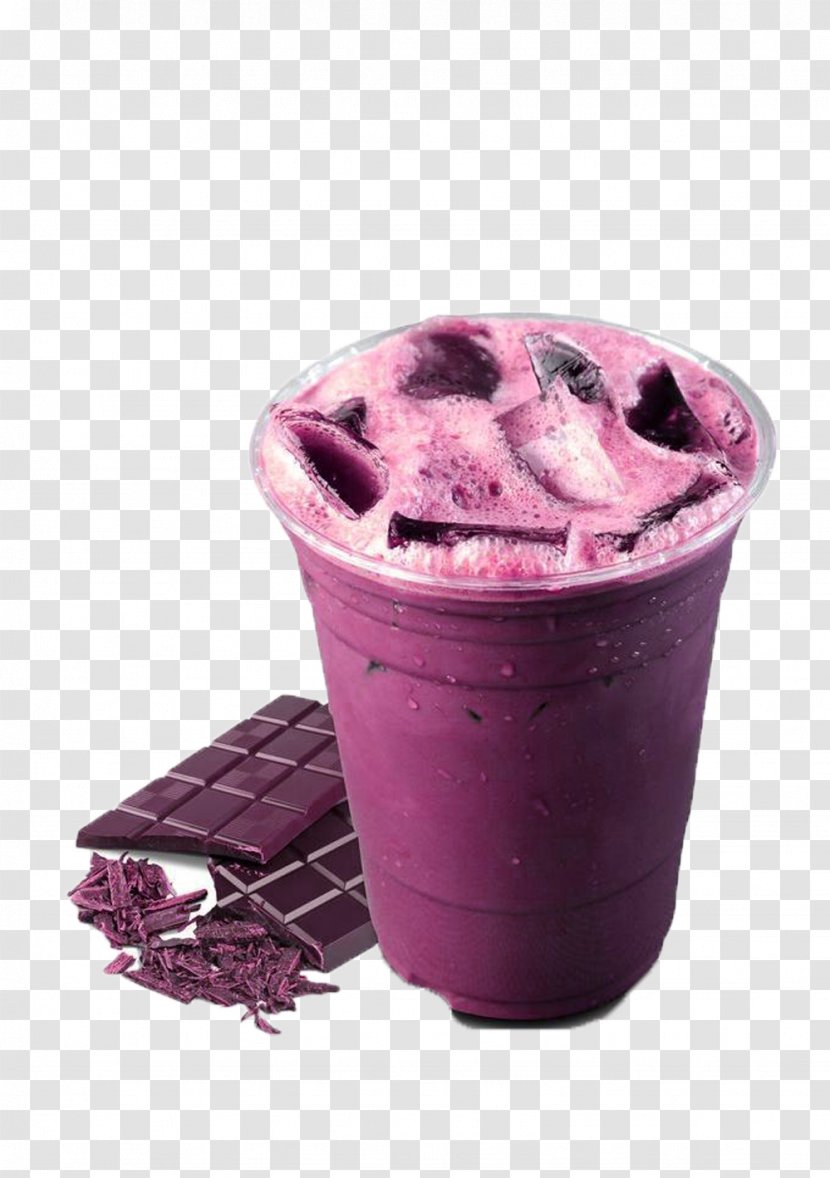 Hot Chocolate Instant Coffee Bubble Tea Milk Matcha - Purple Grape Ice Drink Picture Material Transparent PNG