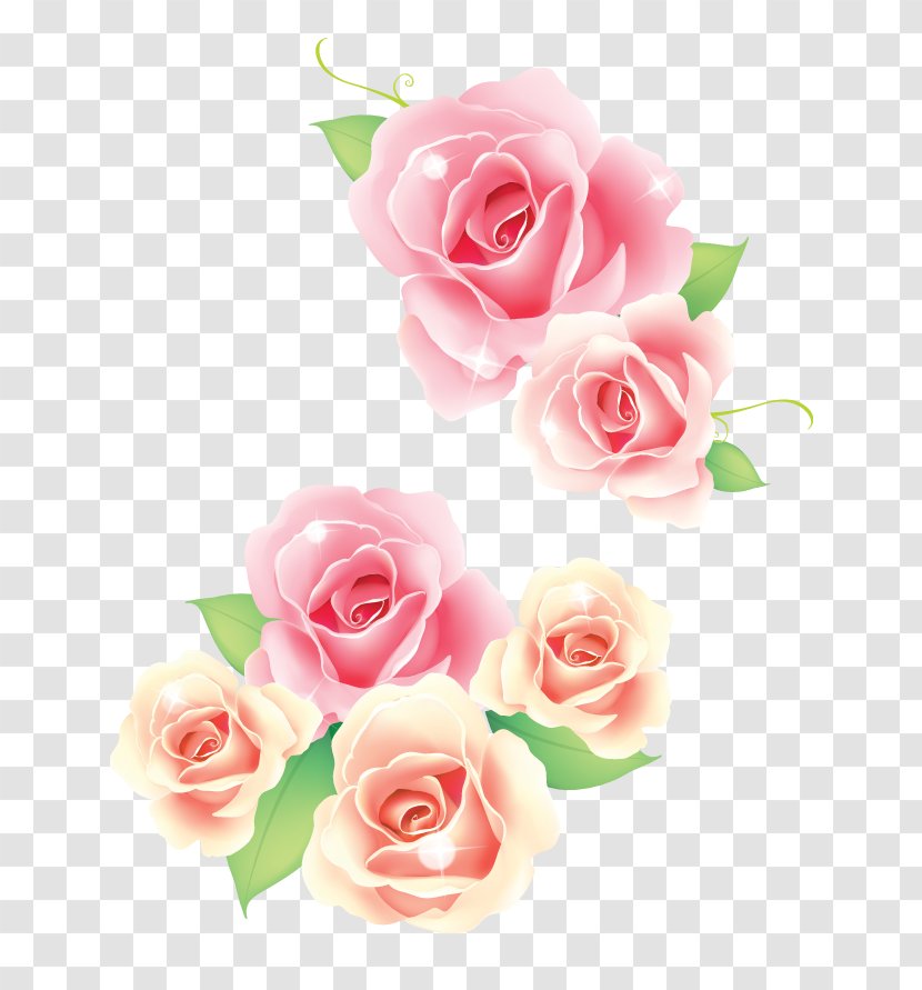 Rose Clip Art Pink Flowers - White - Material Transparent PNG