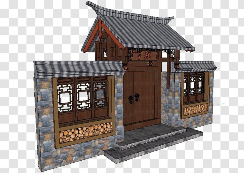 Dongzhi Poster - Facade - Traditional Chinese Garden Gate Transparent PNG