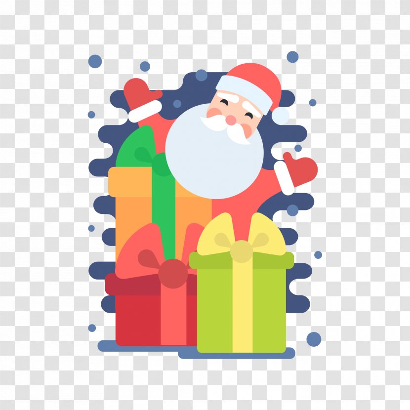 Santa Claus Reindeer Christmas Ornament Illustration - Vector Transparent PNG