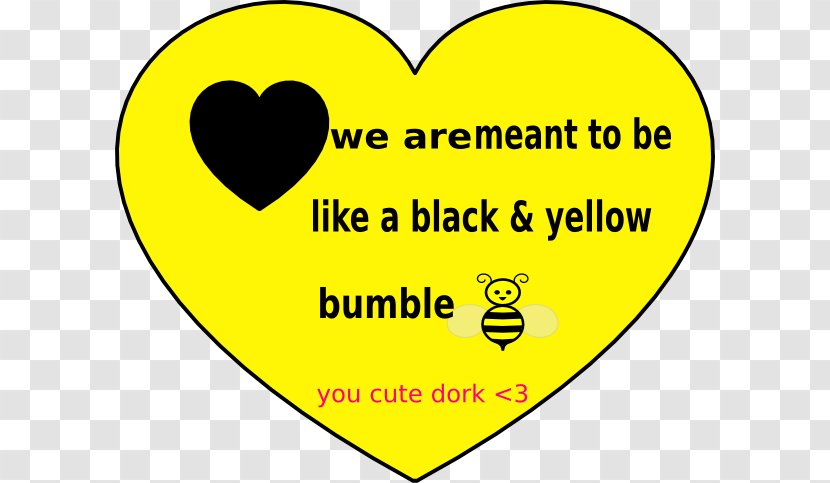 Clip Art Vector Graphics Black And Yellow Heart - Love Transparent PNG