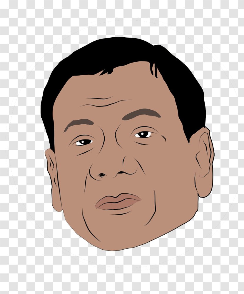 Rodrigo Duterte Cheek Cartoon Philippines Head - Portrait - Face Transparent PNG