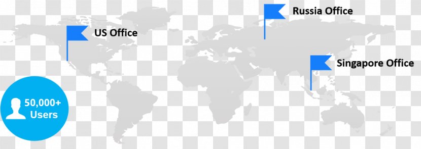 World Map Wall Decal - Blue - Web Technology Transparent PNG