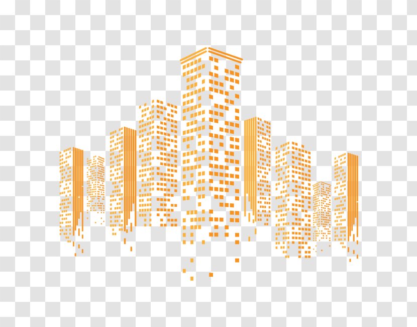 Adobe Illustrator - Yellow - Vector Square City Buildings Transparent PNG