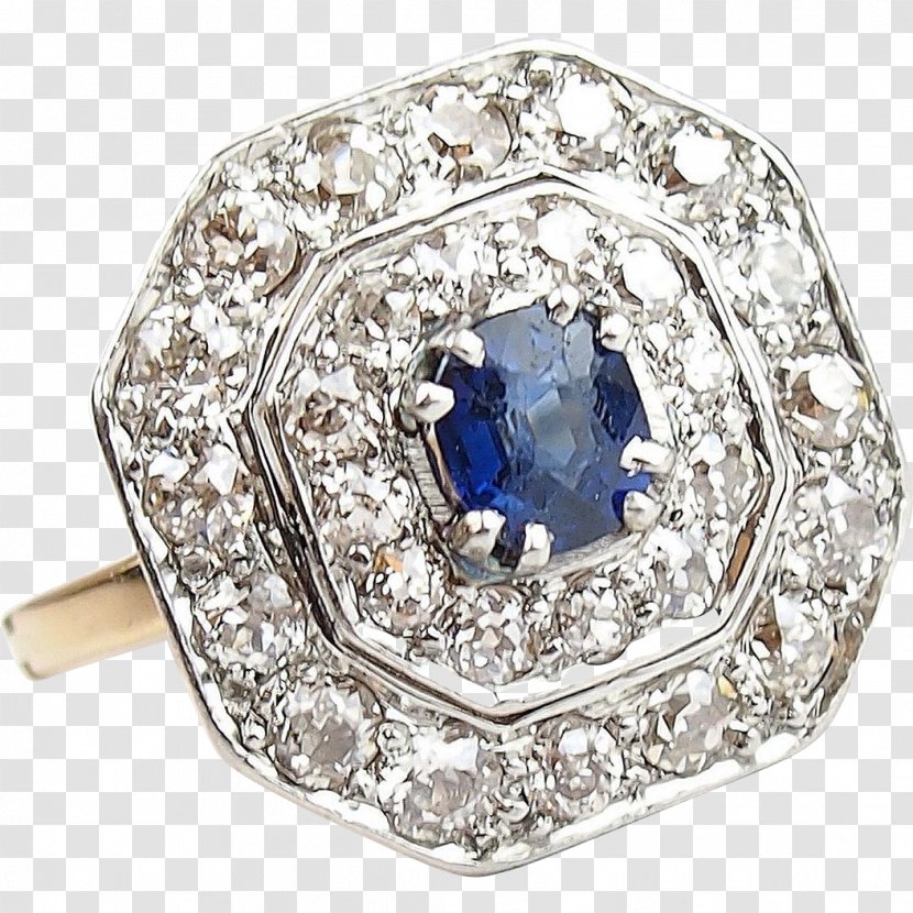Sapphire Ring Cobalt Blue Gold Bling-bling - Bling Transparent PNG
