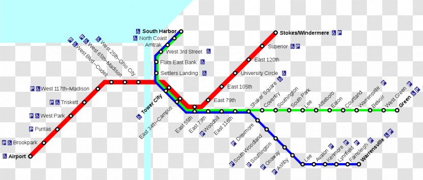 Red Line Rapid Transit Airport Bus Greater Cleveland Regional Authority - Commuter Station - RED LINES Transparent PNG
