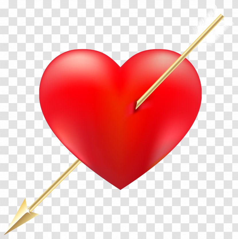 Heart Arrow Clip Art - Red Transparent PNG