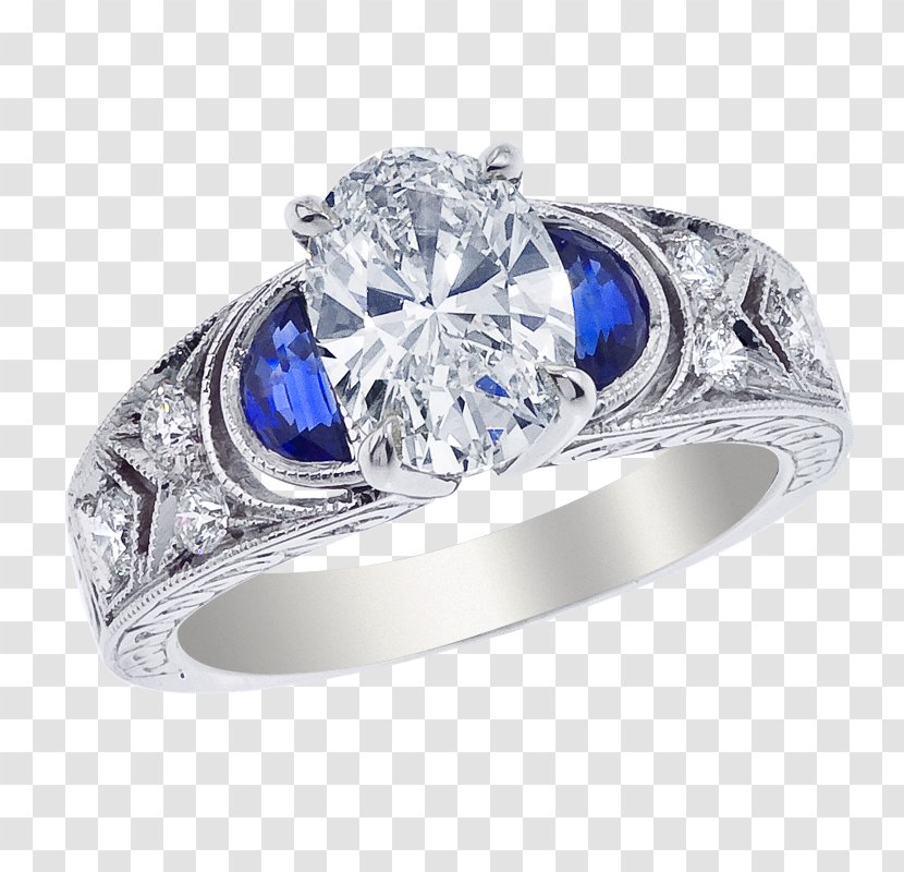 Sapphire Engagement Ring Diamond Wedding Transparent PNG