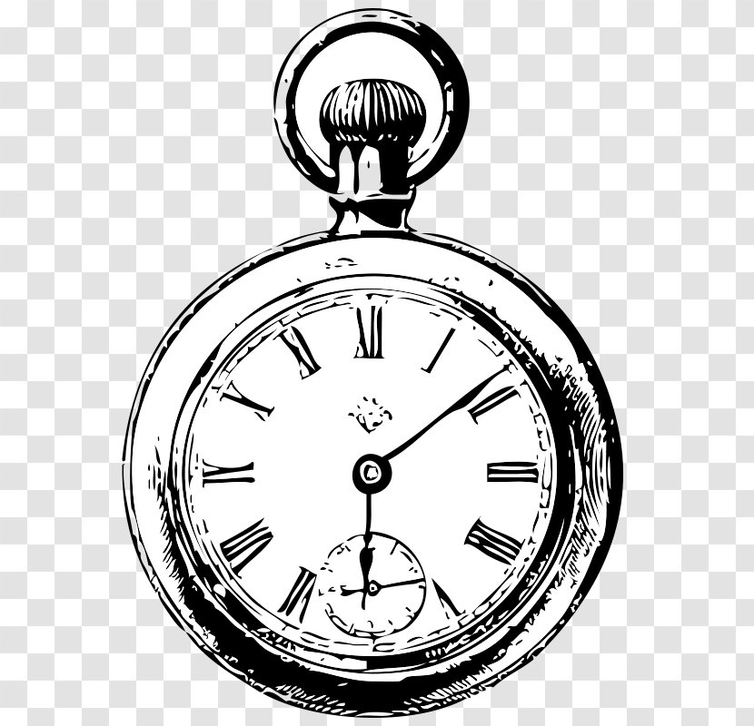 Alarm Clock Drawing Pocket Watch - Monochrome - Cute Cliparts Transparent PNG