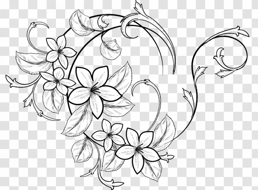 Floral Design Illustration Drawing /m/02csf Black & White - M - MBihu Filigree Transparent PNG