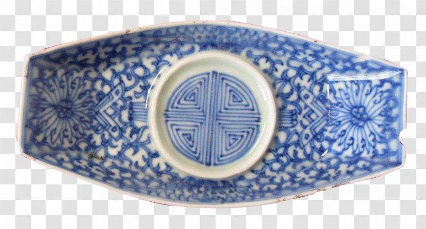 In The Blue And White Porcelain Lotus Boat - Pottery Transparent PNG