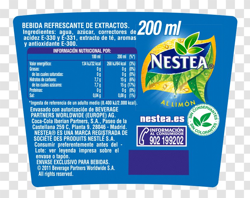 Iced Tea Fizzy Drinks Enhanced Water Nestea - Lemon Transparent PNG