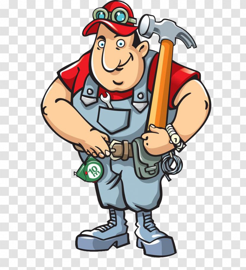 Cartoon Architectural Engineering Clip Art - Drawing - The Man With Hammer Transparent PNG
