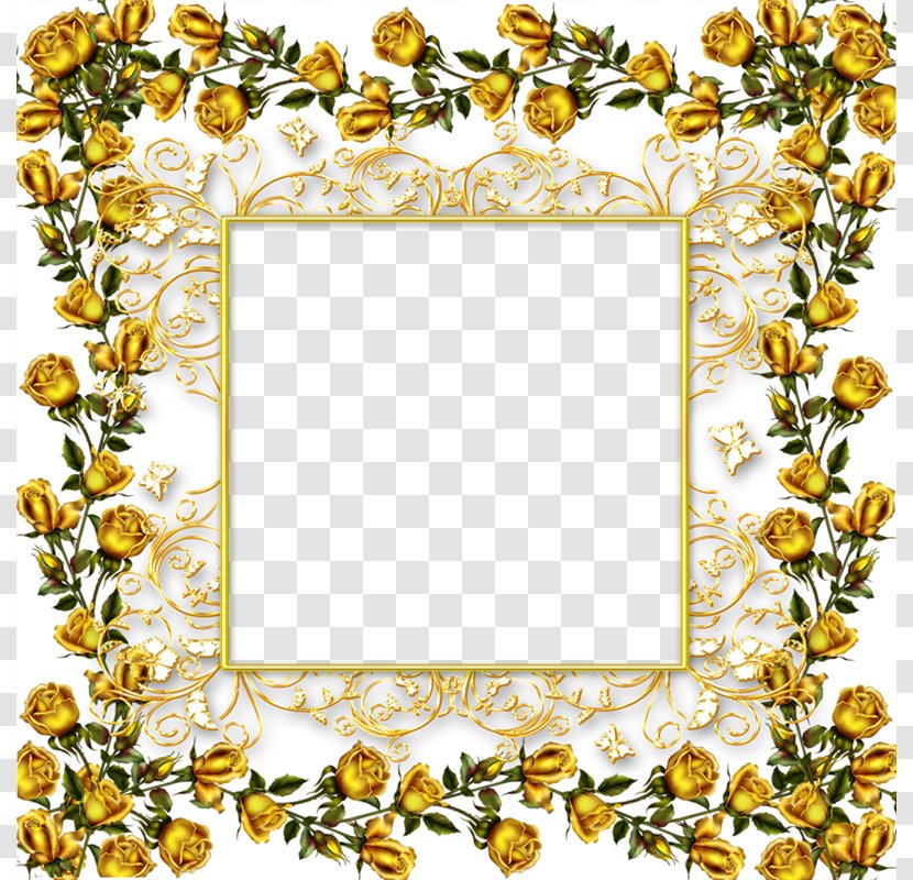 Paper Flower Clip Art - Gold - Tulip Petals Border Transparent PNG