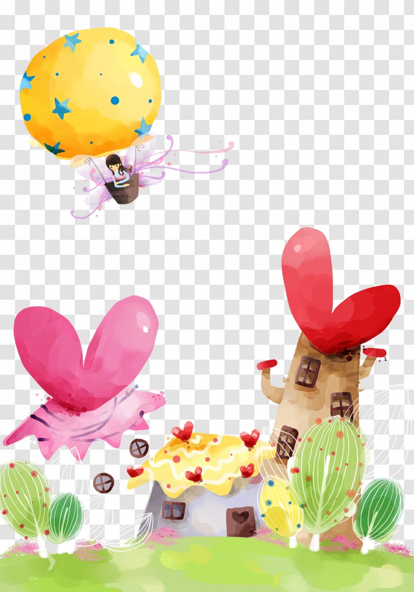 Fundal Illustration - Flower - Cartoons Painted Dream Castle Transparent PNG