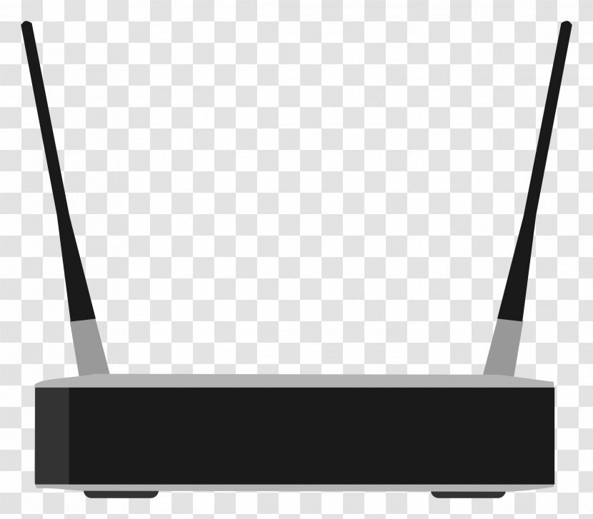 Wireless Access Points Clip Art - Black And White - Wifi Transparent PNG