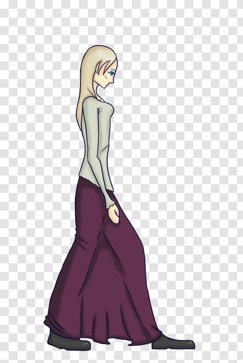Gown Cartoon Character Beauty.m - Silhouette - Walk Cycle Transparent PNG