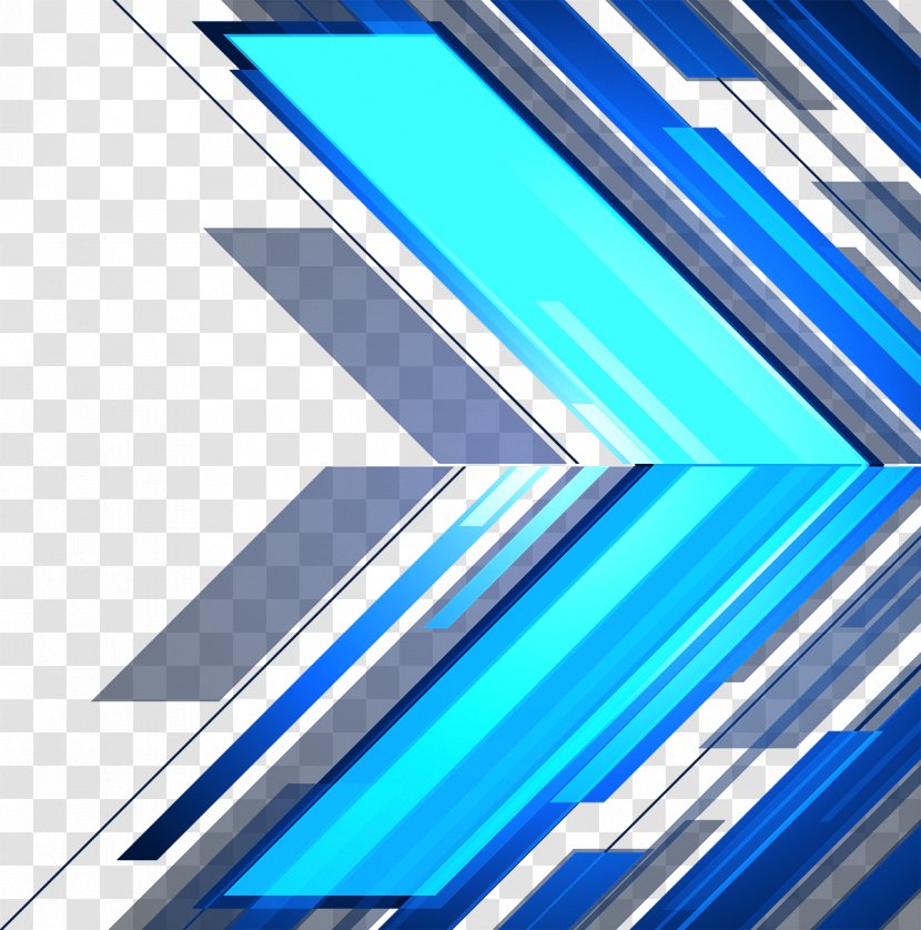 Blue Line Geometric Shape - Technology Background Transparent PNG