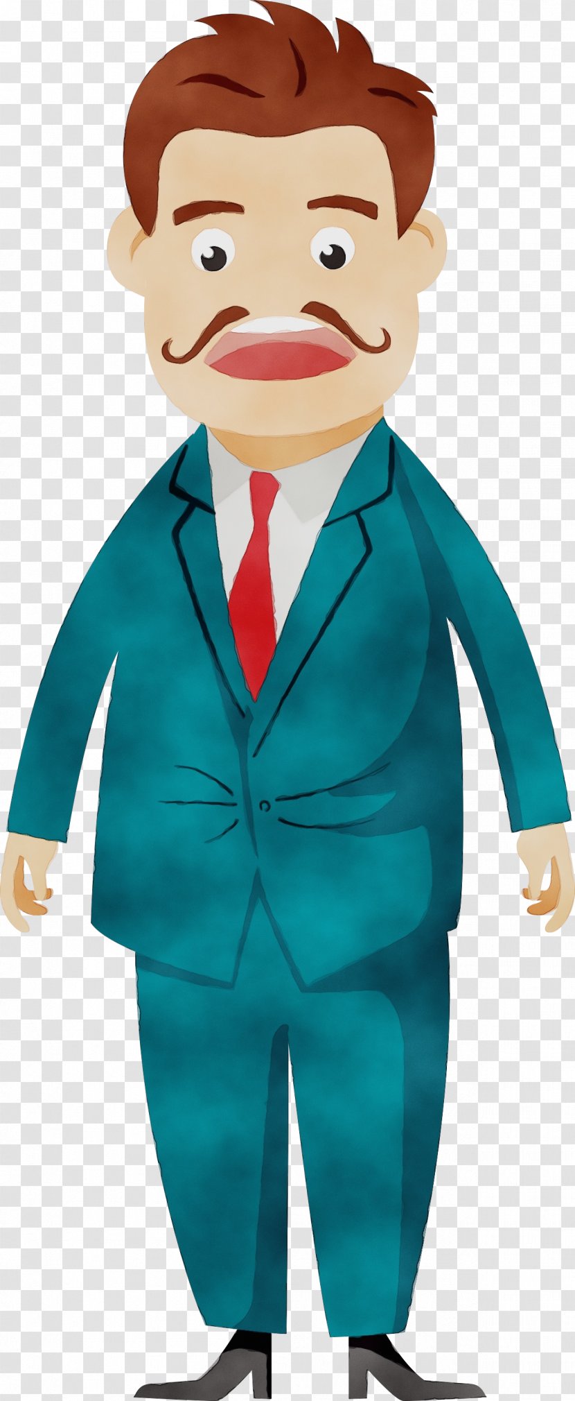 Cartoon Green Turquoise Fictional Character Formal Wear - Watercolor - Gentleman Suit Transparent PNG