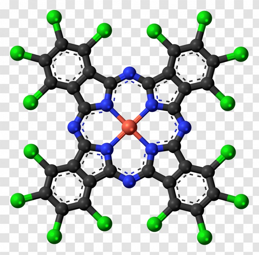 Phthalocyanine Blue BN Dye Macrocycle Molecule - 3d Balls Transparent PNG