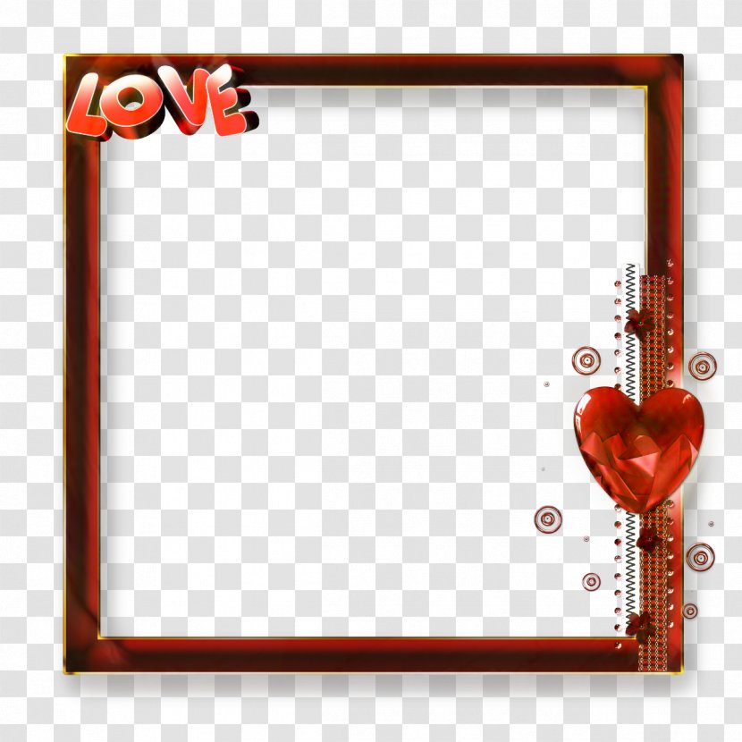 Love Photo Frame - Red - Rectangle Heart Transparent PNG