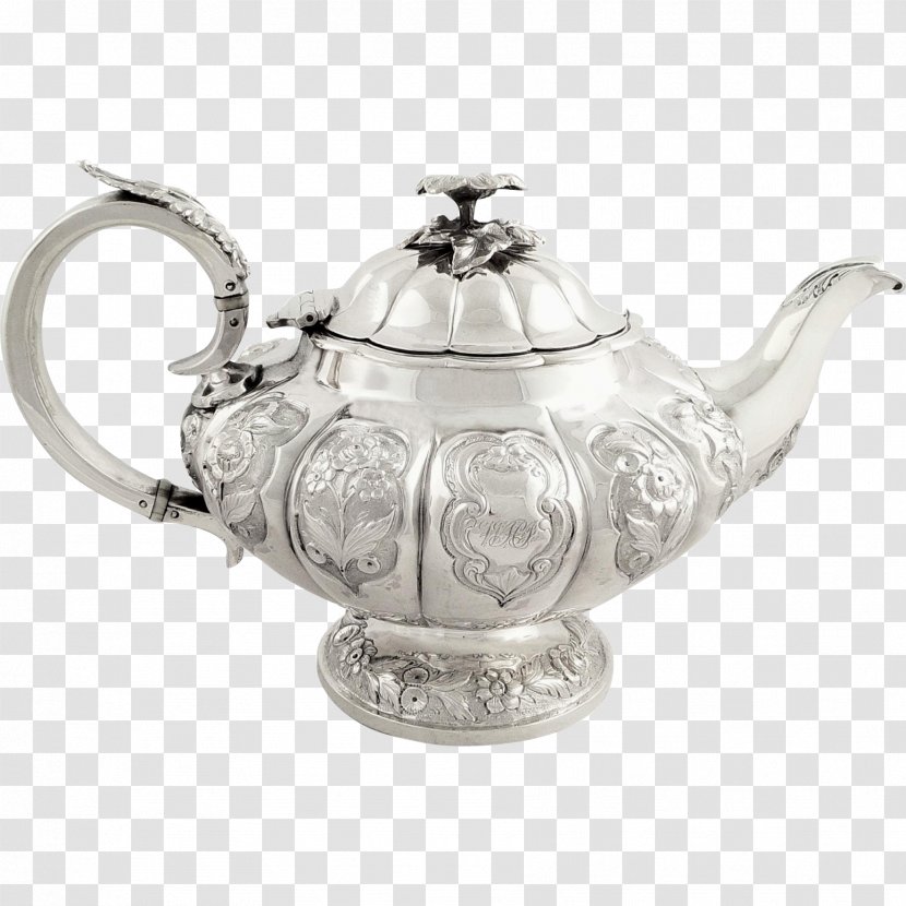 Teapot Sterling Silver Hallmark Antique Transparent PNG