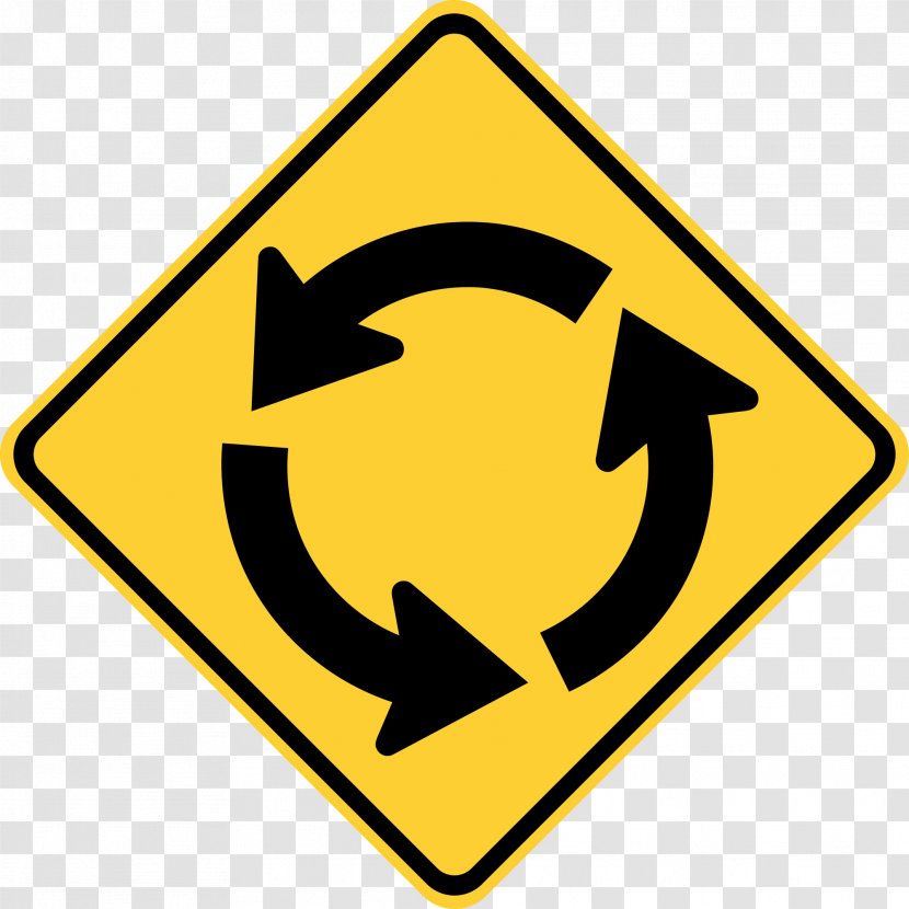 Roundabout Traffic Sign Manual On Uniform Control Devices Circle Yield - Highway Signs Transparent PNG
